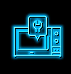 Microwave Repair Neon Glow Icon