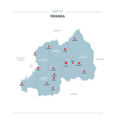 Rwanda Map With Red Pin