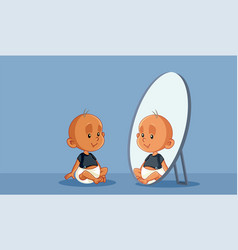 Baby Looking In The Mirror Cartoon