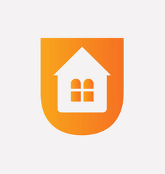 Letter U Home Concept With House Icon For Real