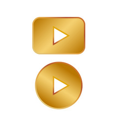 Play Gold Button Icon Round Arrow Gold