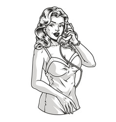 Beautiful Woman Monochrome Pin-up Sticker