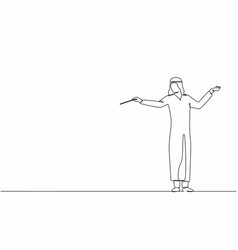 Continuous One Line Drawing Arab Man Music