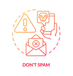 Do Not Spam Red Gradient Concept Icon