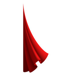 Flying Cloth Waving Red Drapery Realistic Wind