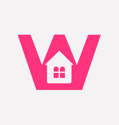 Letter W Home Concept With House Icon For Real