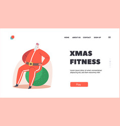 Xmas Fitness Landing Page Template Santa Doing