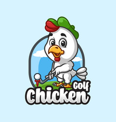 Chicken Golf Cartoon Mascot