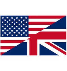 Usa Uk Flags Combined English Language Icon