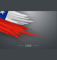 3d Grunge Brush Stroke Flag Of Chile