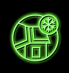 Ice And Water Shield Neon Glow Icon