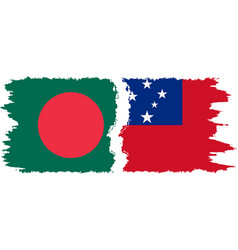 Independent State And Bangladesh Grunge Flags