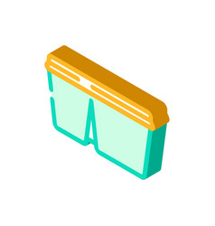 Lunch Box Plastic Food Isometric Icon