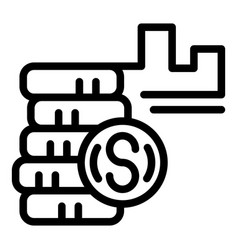 Money Coin Stack Icon Outline Financial