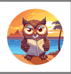 Owl Cute Funny Cartoon Kawaii Watercolor Book