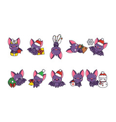 Set Of Kawaii Christmas Bat Collection