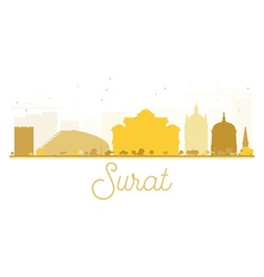 Surat City Skyline Golden Silhouette