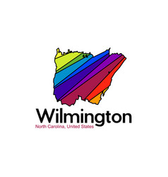 Wilmington North Carolina City Map Colorful Logo