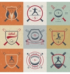 Set Softball Badges And Logos