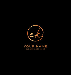 E K Ek Initial Letter Handwritten Signature Logo