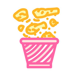 Fried Chicken Fast Food Color Icon