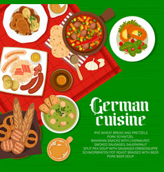 German Cuisine Menu Cover Food Meals And Dishes