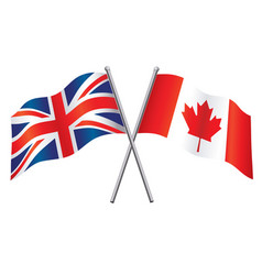 Uk And Canada Flags Crossed