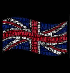 Waving United Kingdom Flag Collage Of Fbi Text