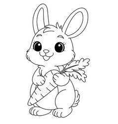 Bunny And Carrot Coloring Page