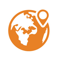 Gaps Navigation Globe Location Icon Orange Design