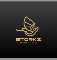 Logo Stork Line Art Style