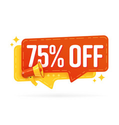 75 Percent Off Announcement Sale Label