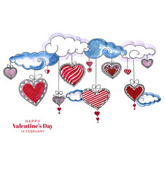 Beautiful Hearts Hanging Cloud Valentines Day