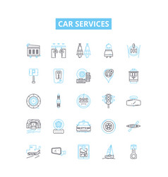 Car Services Line Icons Set Car Services