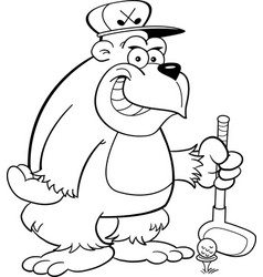 Cartoon Gorilla Holding A Golf Club