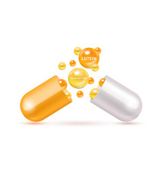 Lutein And Zeaxanthin Medicine Capsule Orange