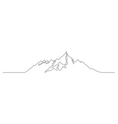 Mountain Ridge Landscape In One Continuous Line