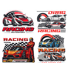 Racing Team Colorful Set Stickers