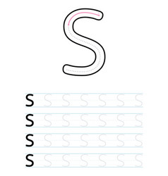 Tracing Uppercase Letter S Worksheet For Kids