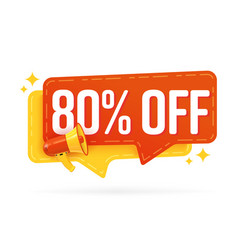 80 Percent Off Announcement Sale Label