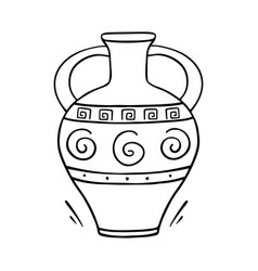 Ancient Greek Vase In Doodle Style