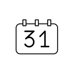 Calendar Icon December 31 Isolated Linear Date