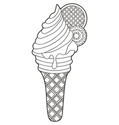 Coloring Page Ice Cream In A Waffle Cup