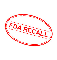 Grunge Red Fda Recall Word Oval Rubber Seal Stamp