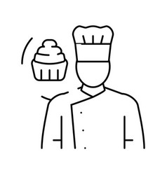 Pastry Chef Restaurant Line Icon