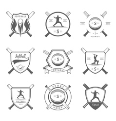 Set Softball Badges And Logos