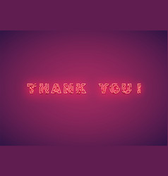 Thank you text written with realistic neon font Vector Image