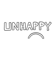 Hand-drawn Unhappy Word With Smiling Mouth