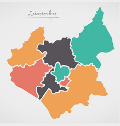 Leicestershire England Map With States And Modern