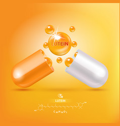 Lutein Medicine Capsule And Structure Orange